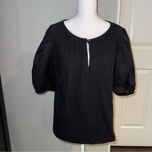 Old navy woman’s Puff-Sleeve Blouse Sz medium  black New NWT